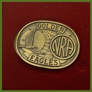 Vtg NRA Golden Eagle Belt Buckle